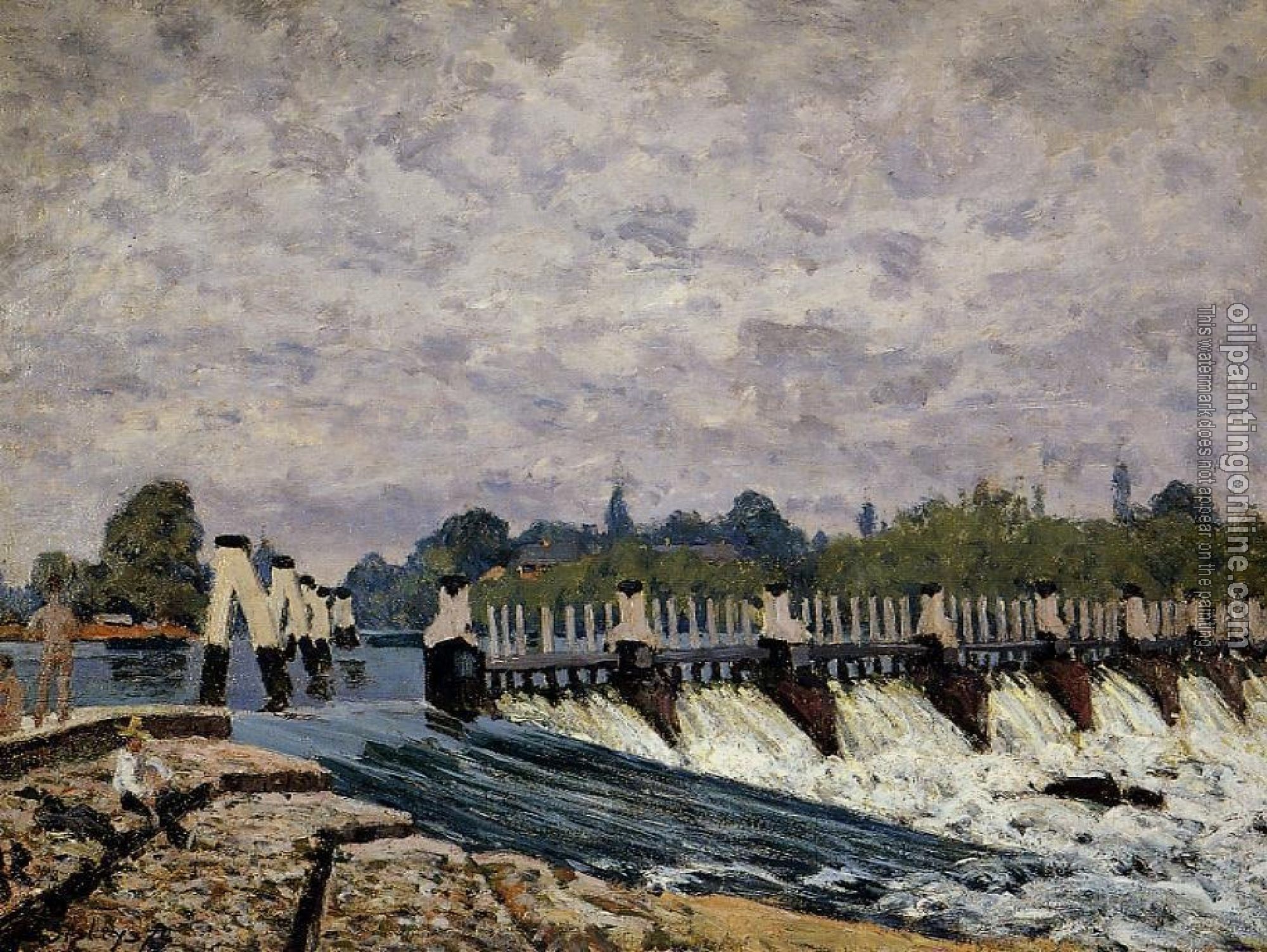 Sisley, Alfred - Molesey Weir, Morning